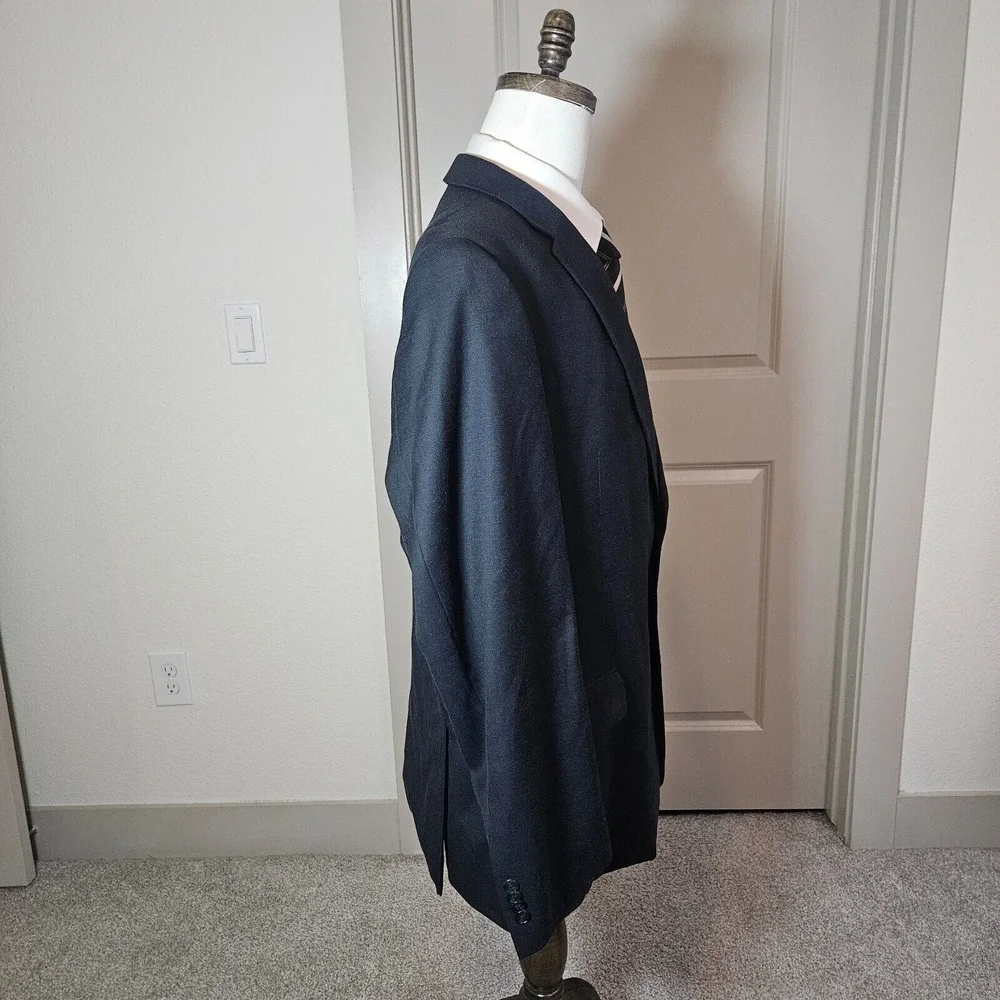 Tommy Hilfiger Suit Blazer Sport Coat Men 48R Wool 2-Button Textured‎ Black - Picture 5 of 16